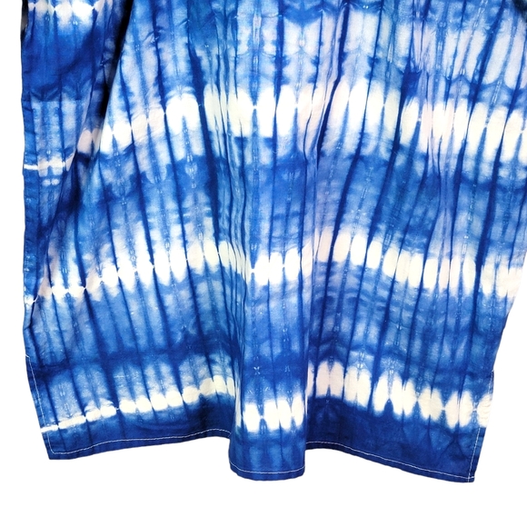 Tie Dye Blue Embroidered Vintage Pullover Tunic Top Women's See Measurements - Picture 8 of 10